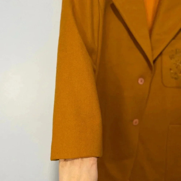 VTG Linda Allard Ellen Tracy Wool Blend Blazer Sz 14 Crest Old Money Career Work - Picture 5 of 11